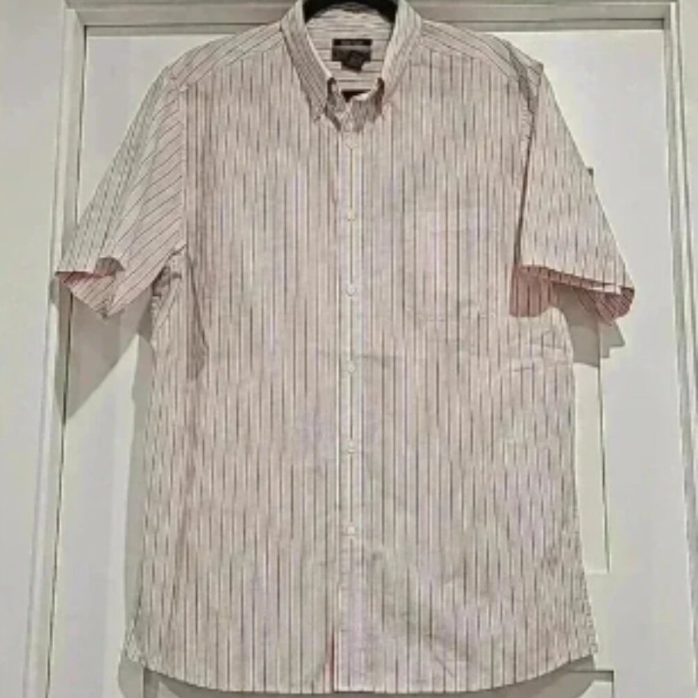 Saddlebred Easy Care Orange/blue short sleeve button Down